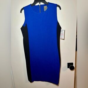 NWT Taylor blue and black color block dress Size 14
